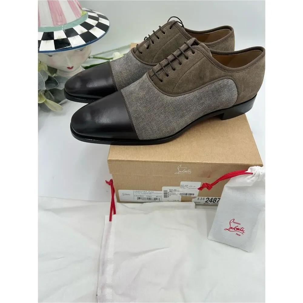 Men's Christian Louboutin Gregory velvet Twill and Leather Oxford's size 43